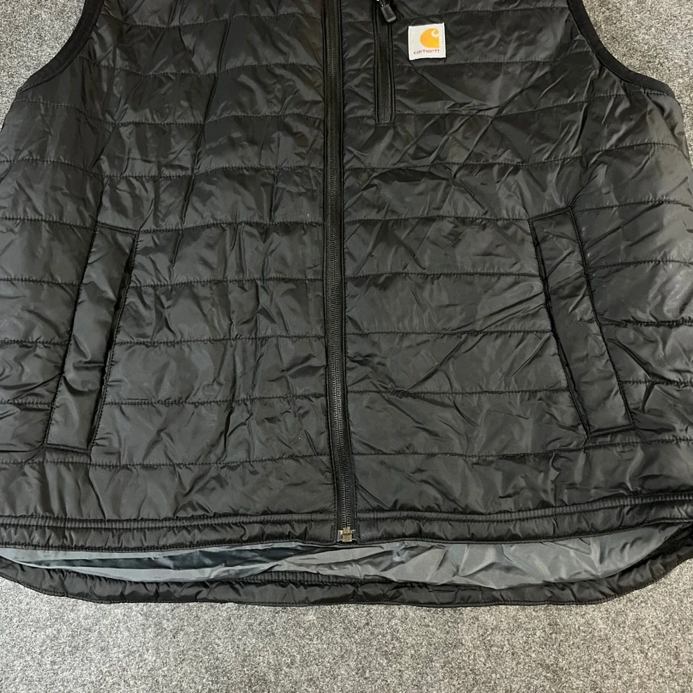 Carhartt Rain Defender Vest Mens XL Black Relaxed Fit Quilted Puffer OV2286-M